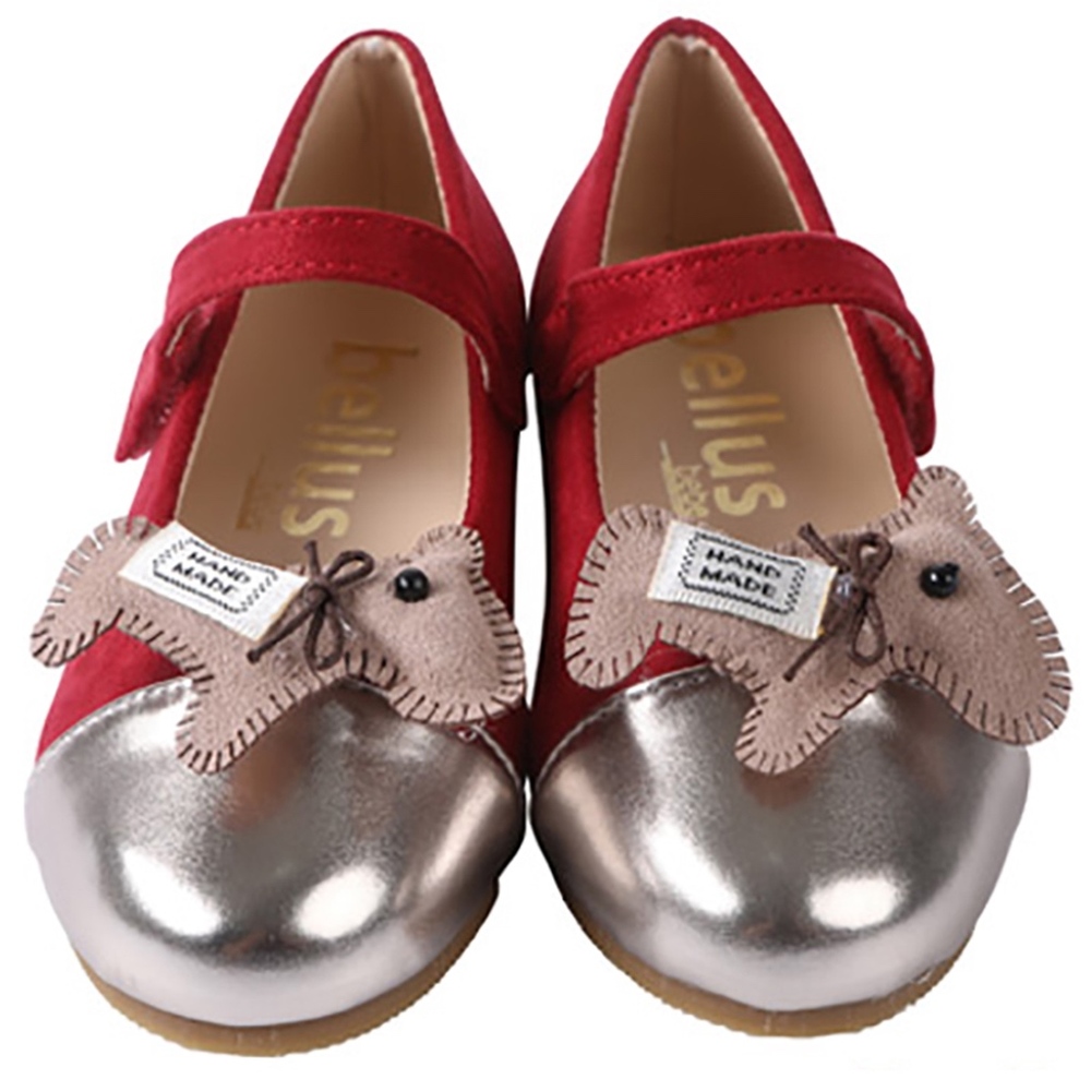 Girls Mary Jane Casual Slip On Ballerina Red Flat